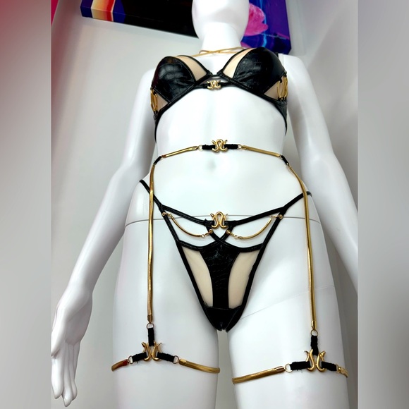 Honey Birdette Chhaya 3 Piece Lingerie Set 30F XXS Worn Once - Picture 3 of 12